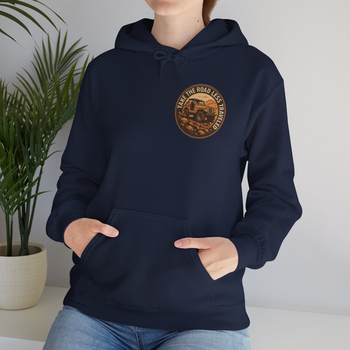 Retro Hoodie "Take the Road Less Traveled"
