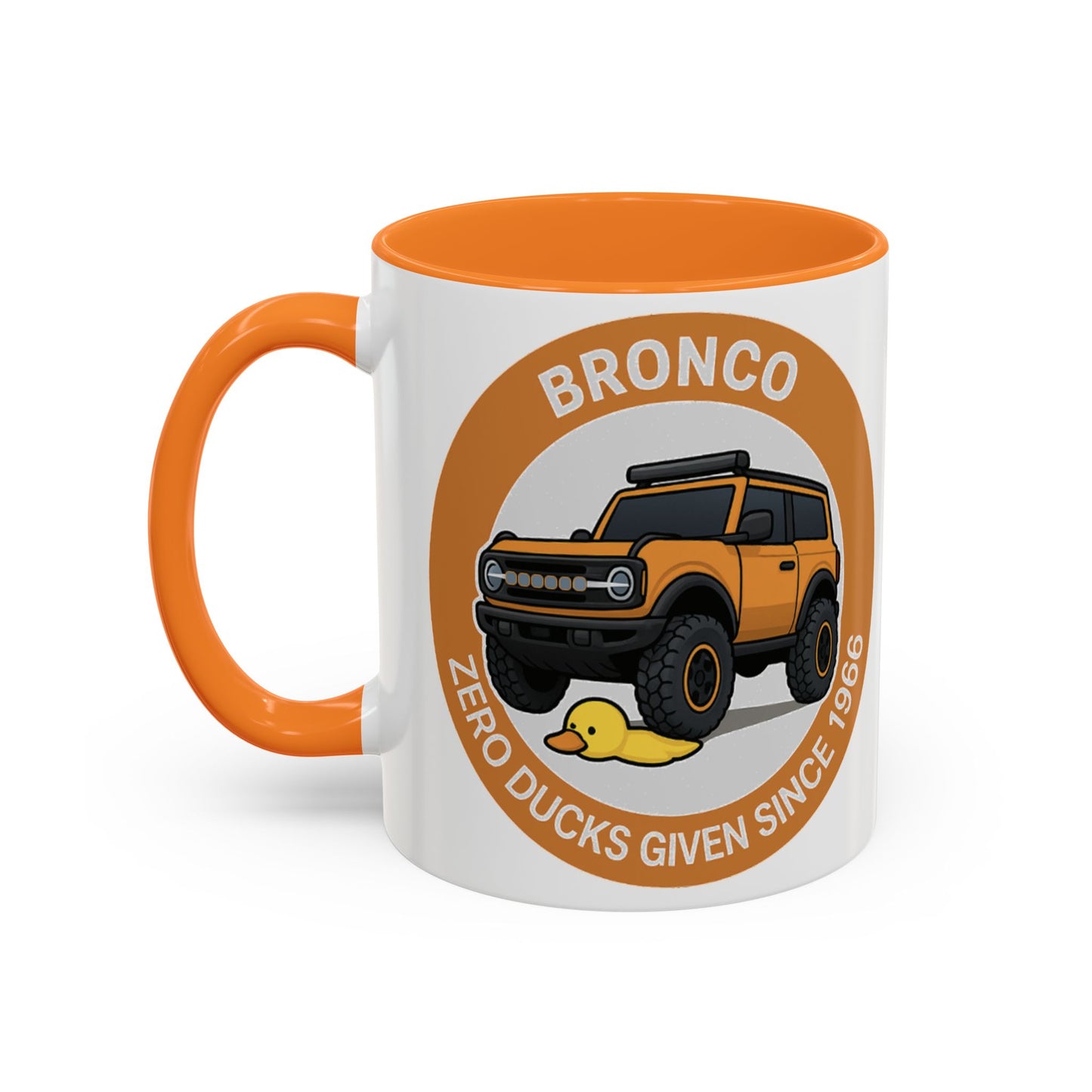 Sasquatch Silhouette Coffee Mug — Retro Orange Bigfoot Camper Design (11oz/15oz)