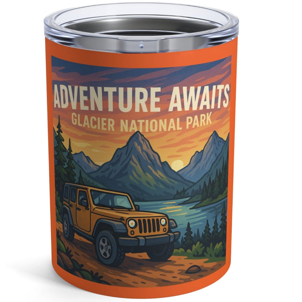 Jeep - Adventure Awaits Glacier National Park 10oz Tumbler