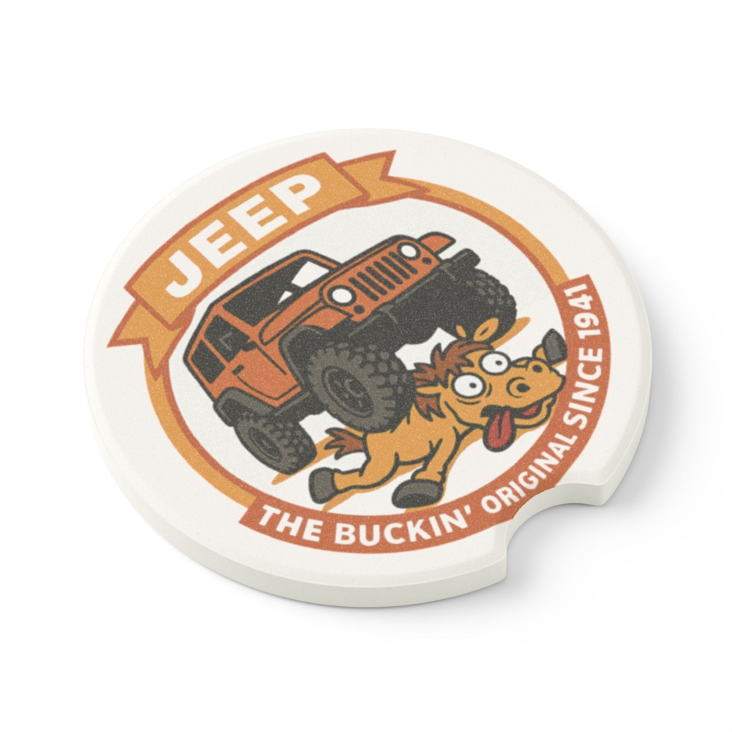 Jeep "Buckin' Original" Ceramic Soapstone Cup Holder Insert
