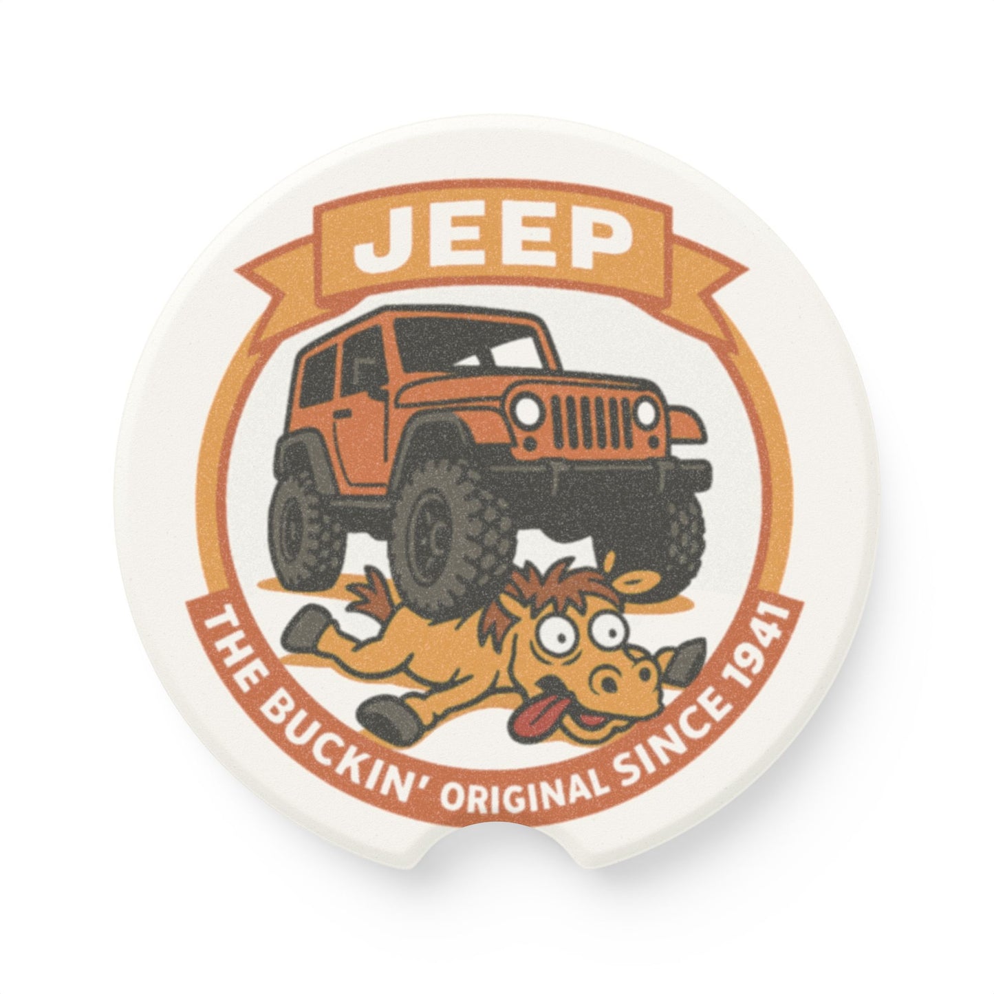 Jeep "Buckin' Original" Ceramic Soapstone Cup Holder Insert