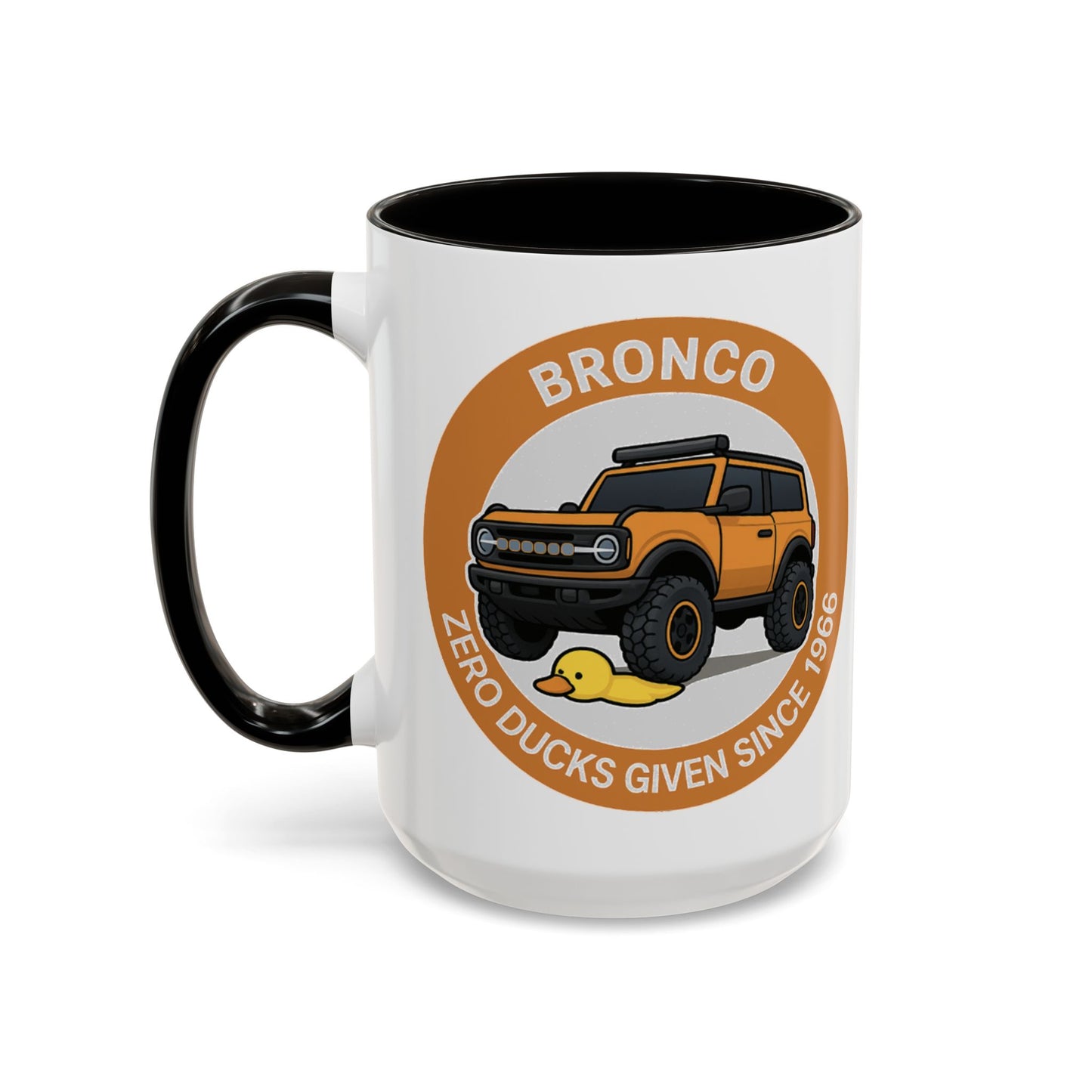 Sasquatch Silhouette Coffee Mug — Retro Orange Bigfoot Camper Design (11oz/15oz)