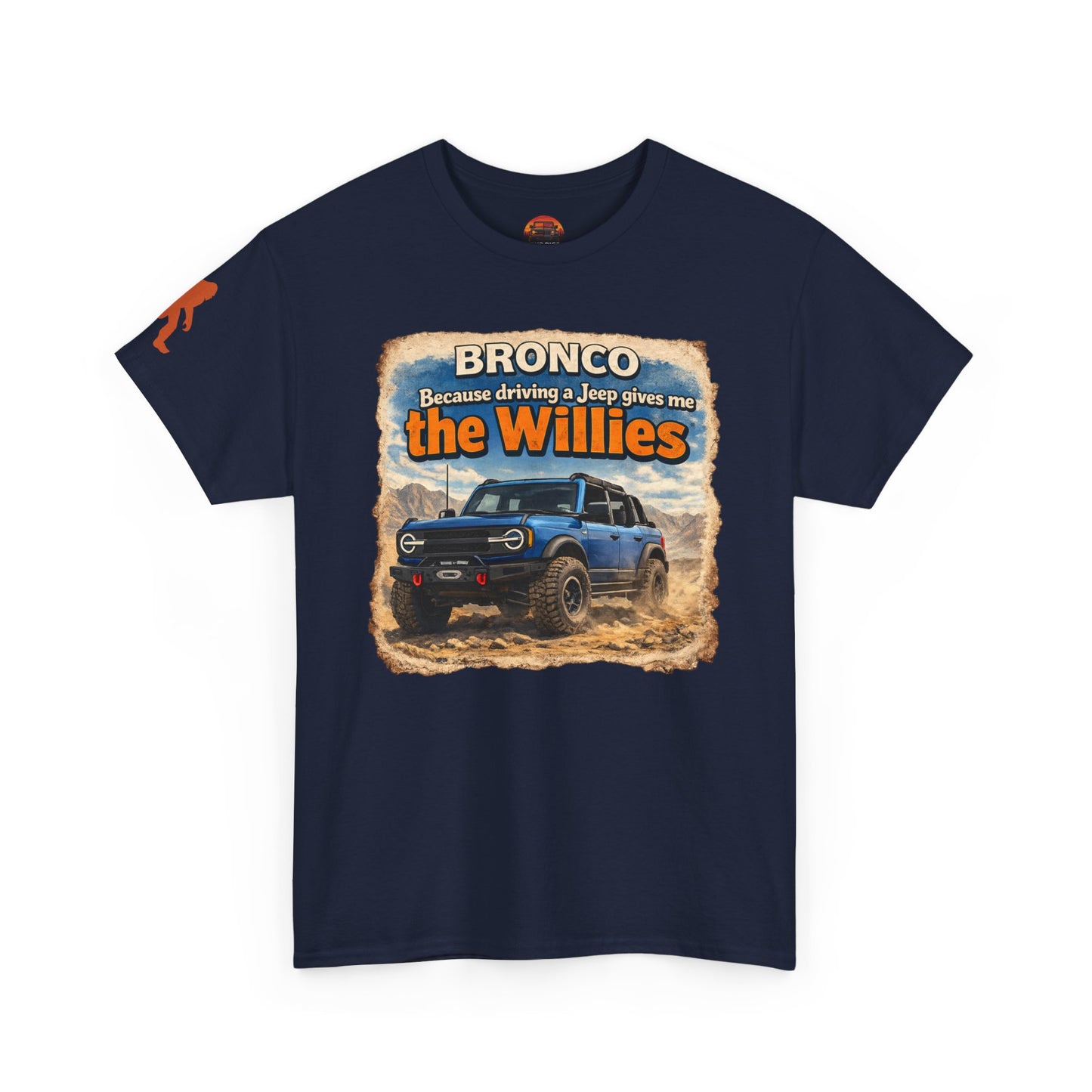 Bronco Apparel Tee Front "Willies" Navy Blue