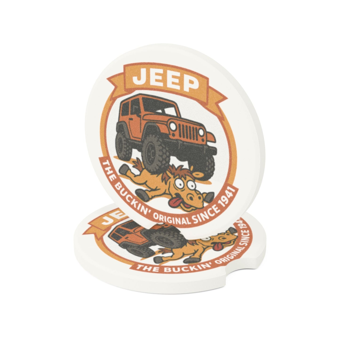 Jeep "Buckin' Original" Ceramic Soapstone Cup Holder Insert