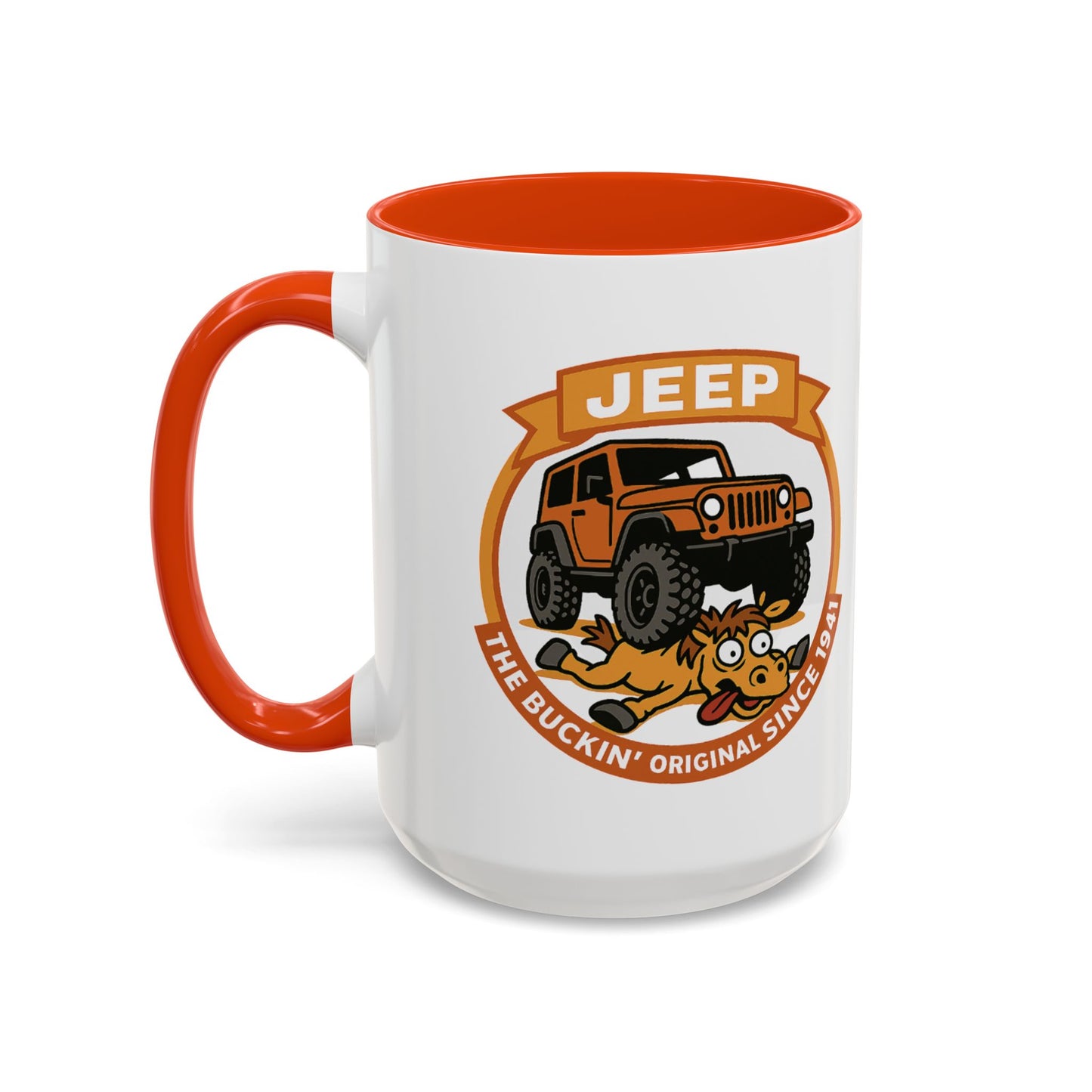 American Flag Orange Jeep Coffee Mug (11oz/15oz)