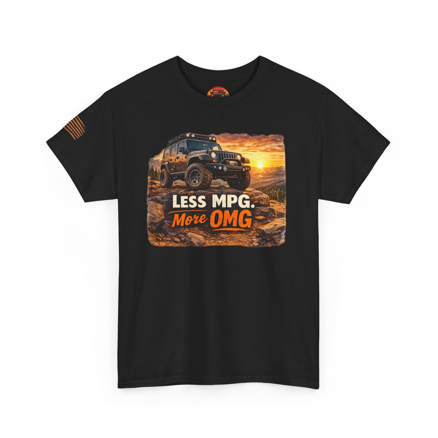 Jeep Tee "Less MPG, More OMG" Front Black