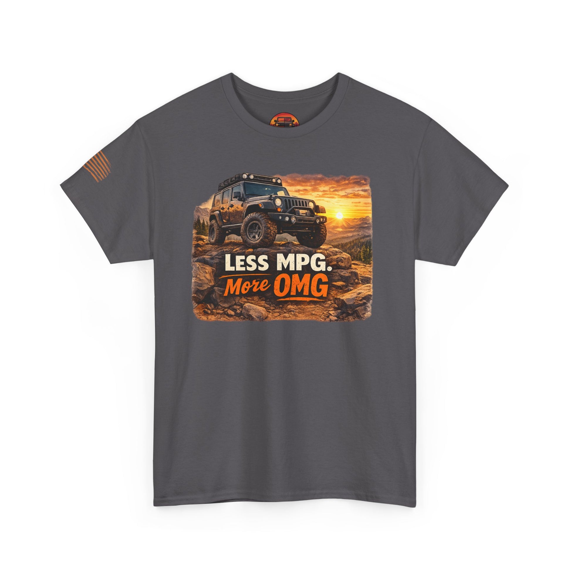 Jeep Tee "Less MPG, More OMG" Front Charcoal
