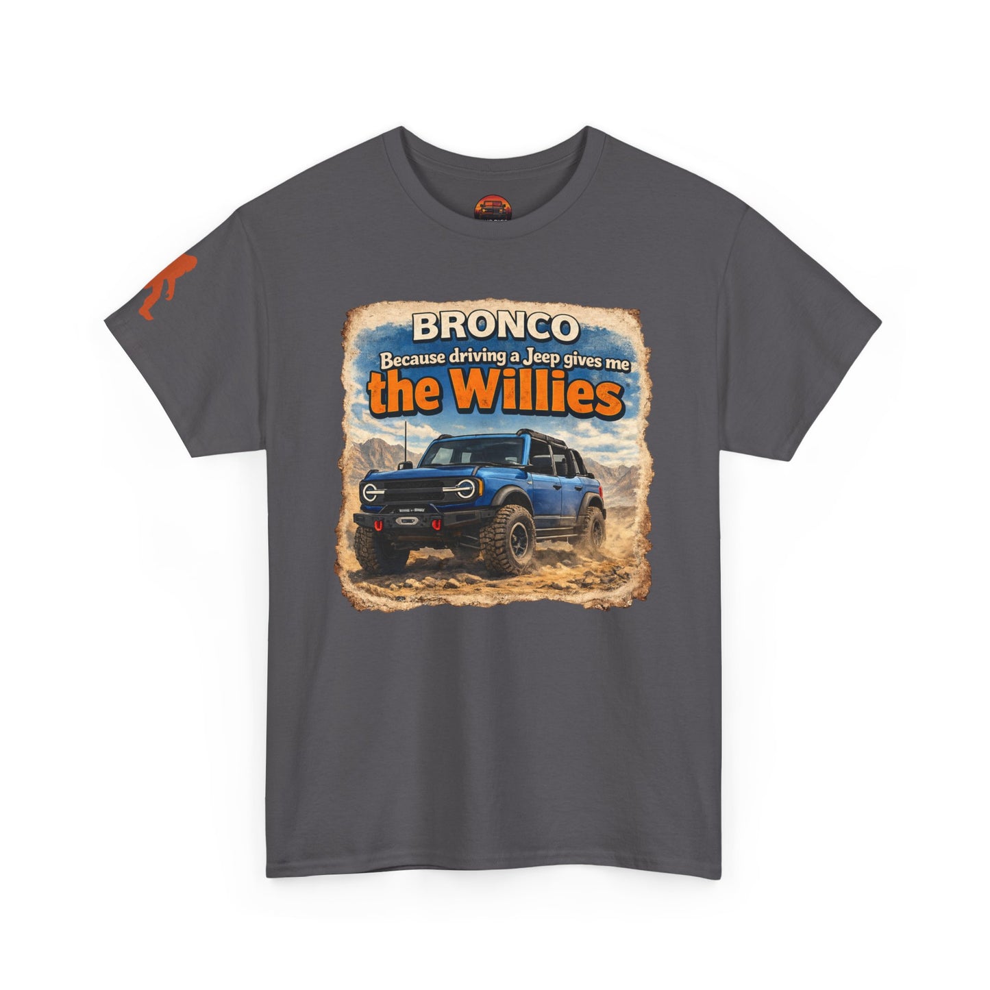 Bronco Apparel Tee Front "Willies" Charcoal