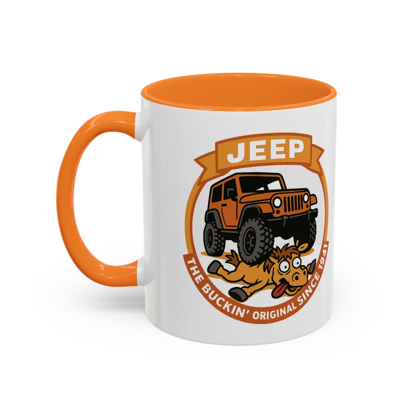 American Flag Orange Jeep Coffee Mug (11oz/15oz)