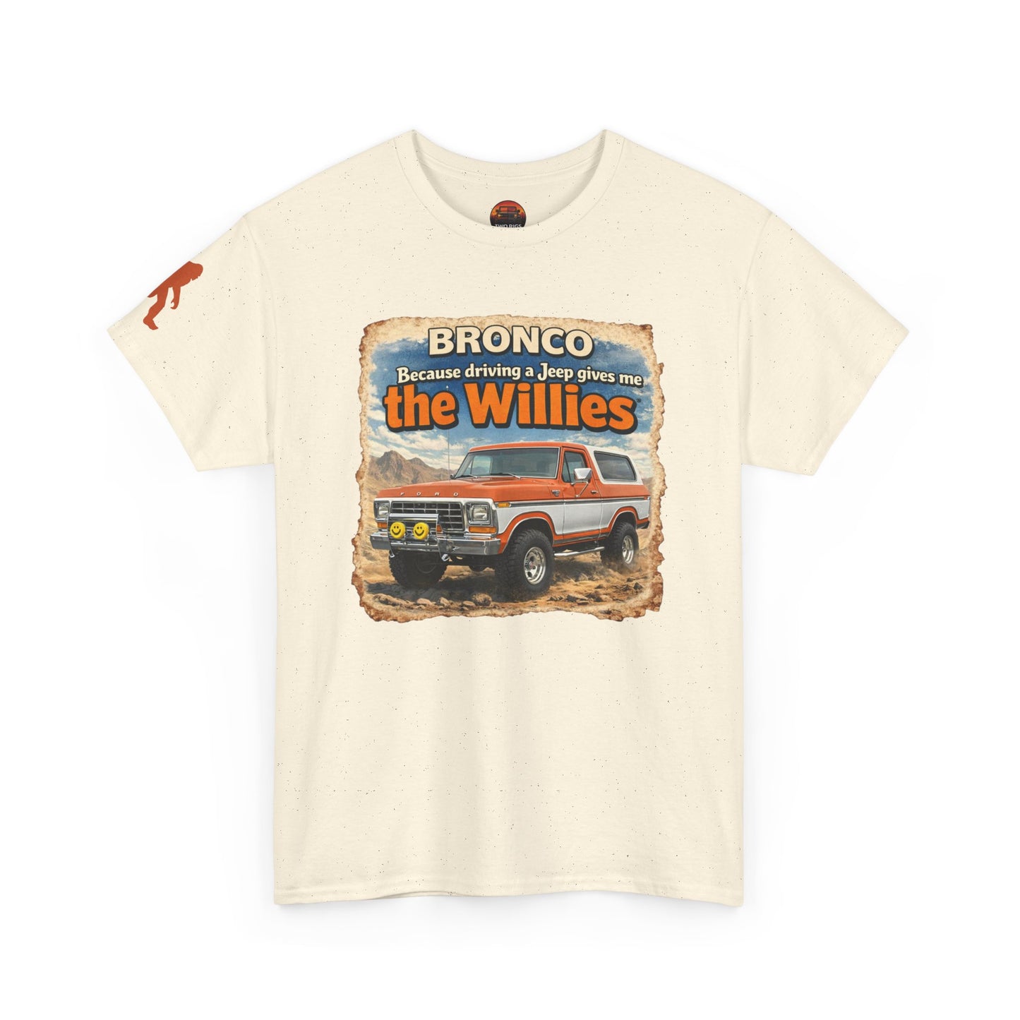 1978-1979 Ford Bronco apparel tee front view natural “Willies” off-road t-shirt