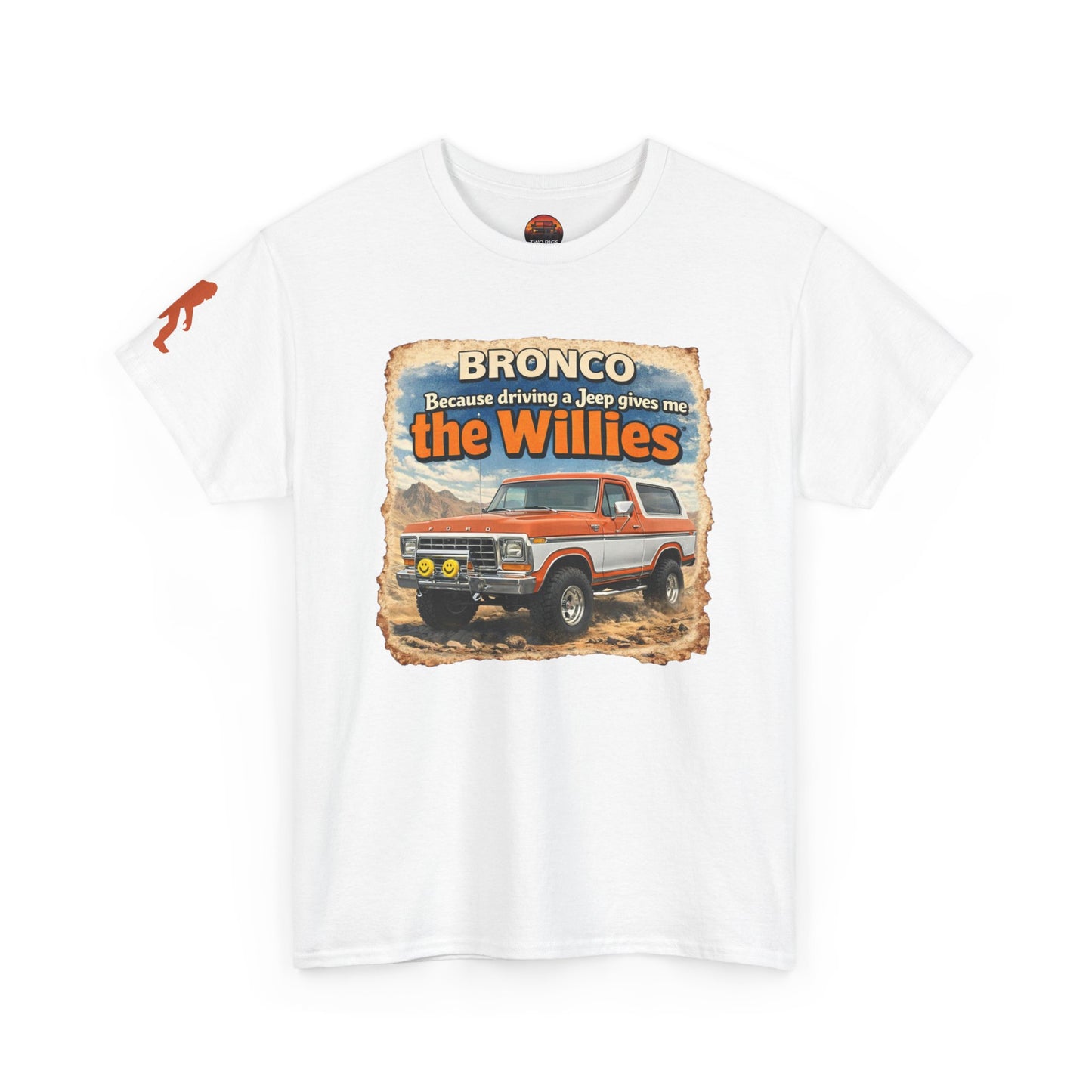 1978-1979 Ford Bronco apparel tee front view white “Willies” off-road t-shirt