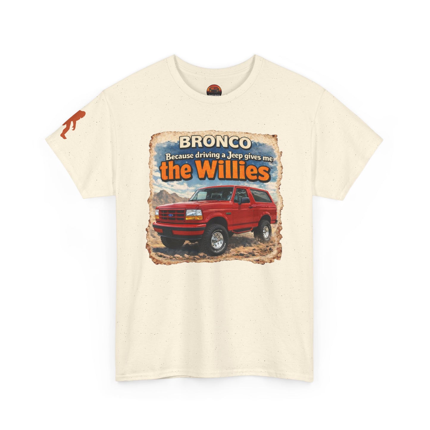 1992-1996 Ford Bronco apparel tee front view natural “Willies” off-road t-shirt