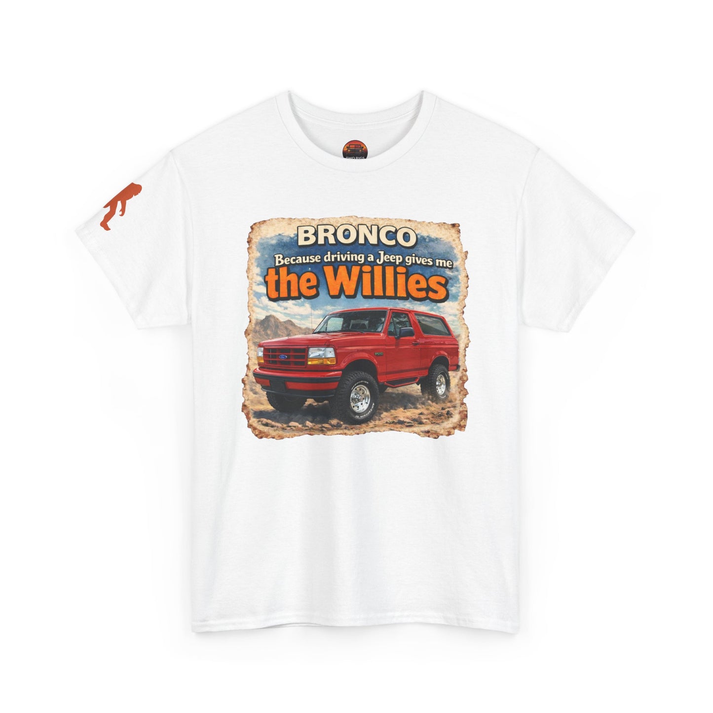 1992-1996 Ford Bronco apparel tee front view white “Willies” off-road t-shirt