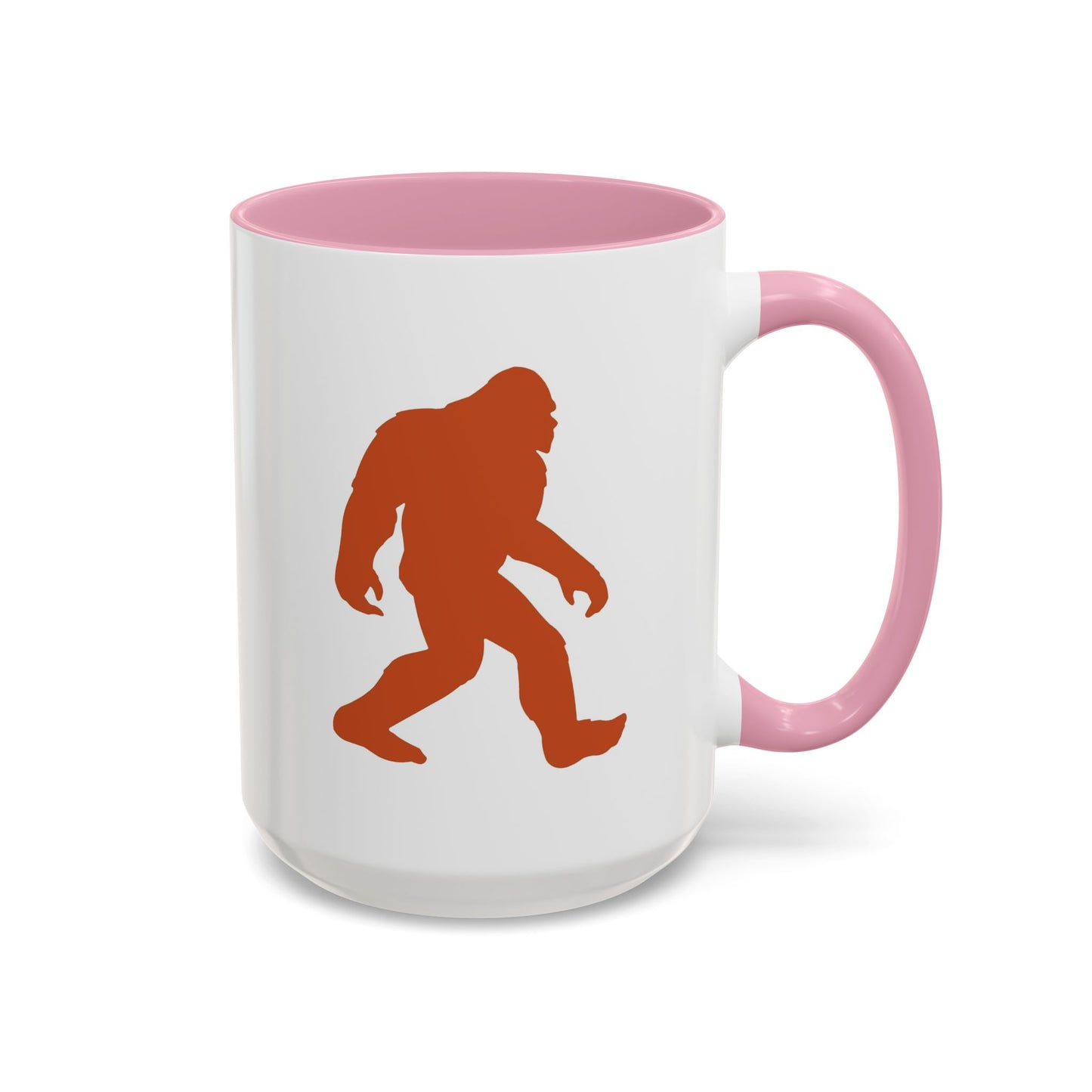 Sasquatch Silhouette Coffee Mug — Retro Orange Bigfoot Camper Design (11oz/15oz)