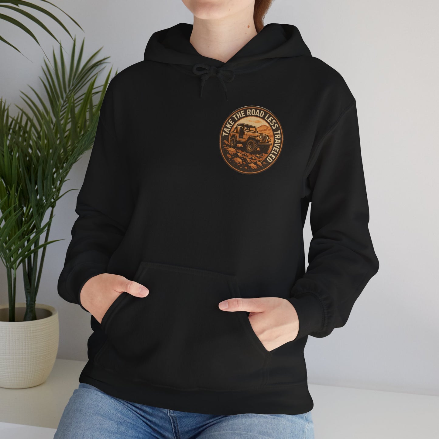 Retro Hoodie "Take the Road Less Traveled"