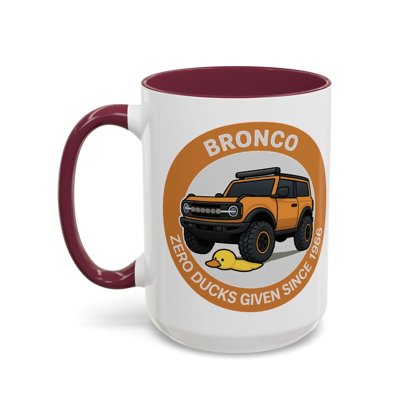 Sasquatch Silhouette Coffee Mug — Retro Orange Bigfoot Camper Design (11oz/15oz)