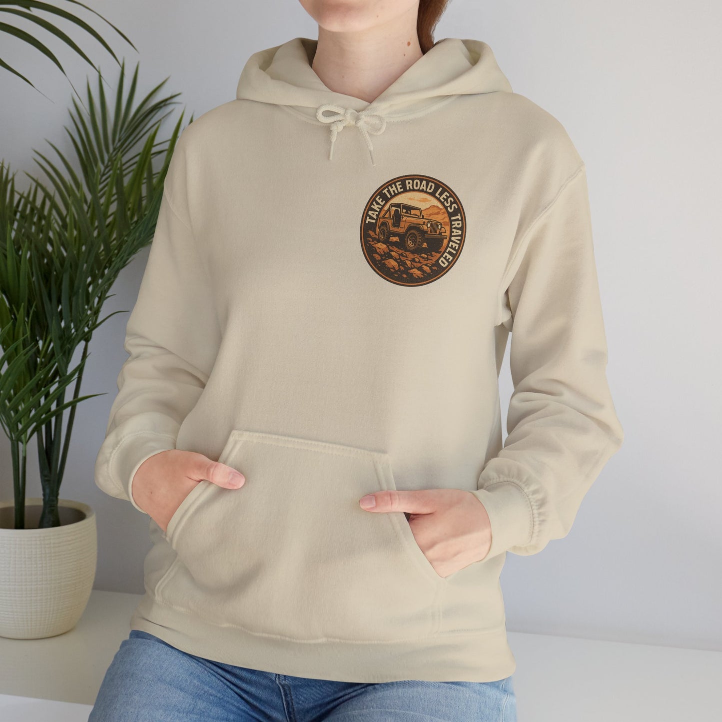 Retro Hoodie "Take the Road Less Traveled"