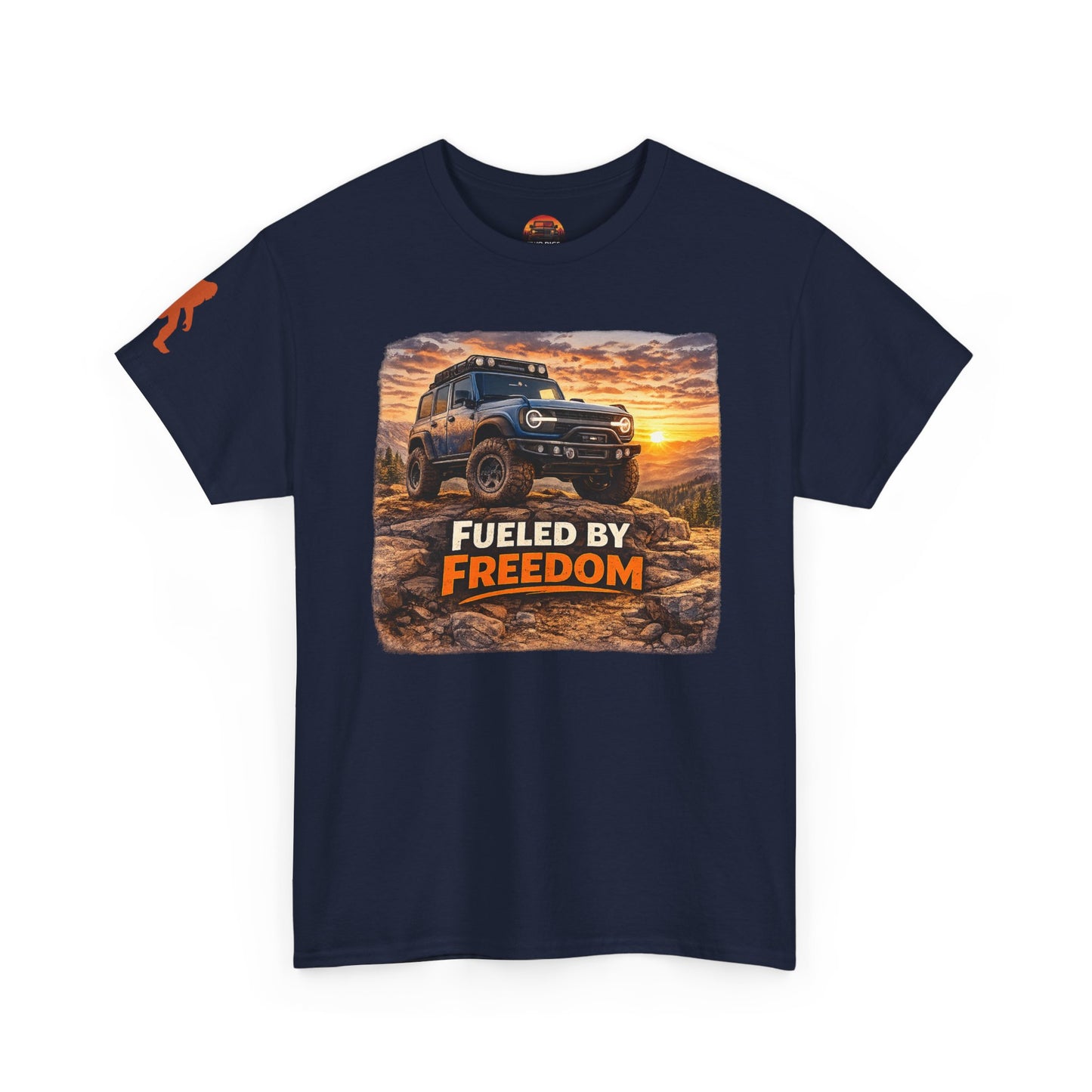Bronco Apparel Fueled by Freedom Navy Blue Tee Front