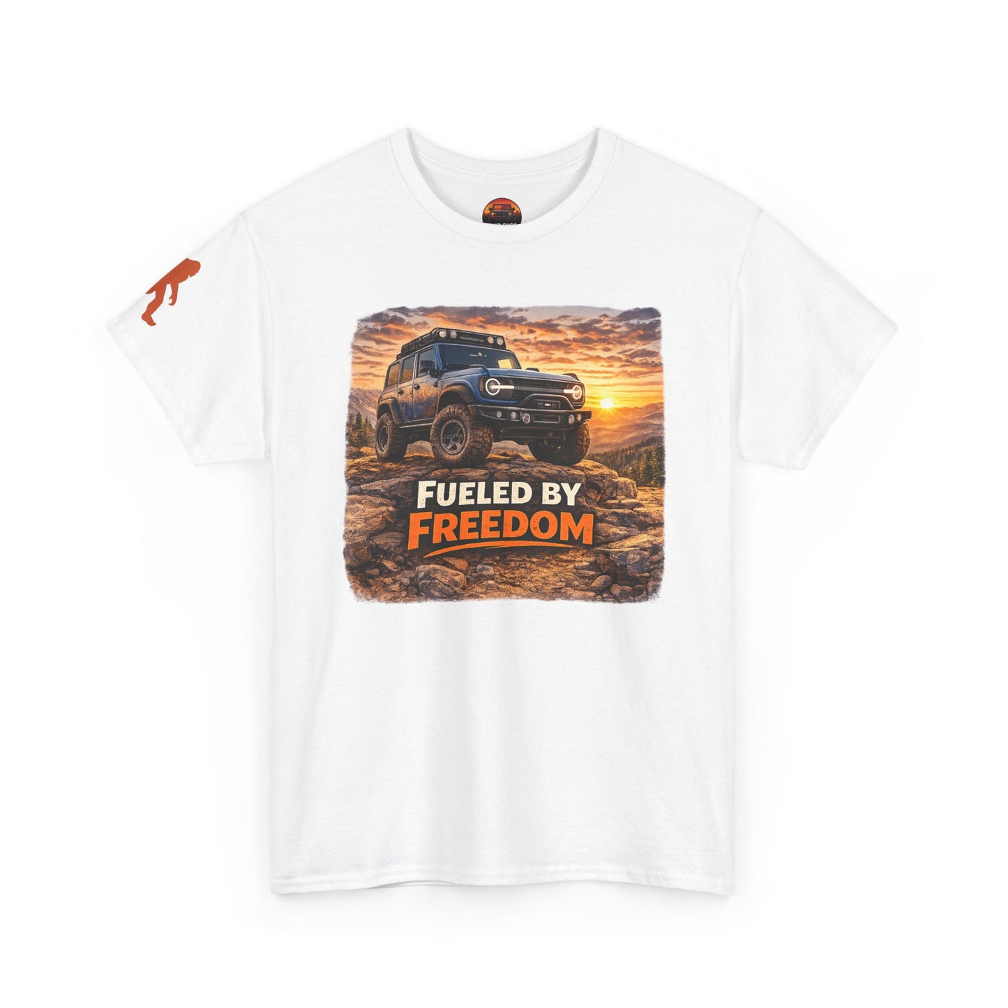 Bronco Apparel Fueled by Freedom White Tee Front