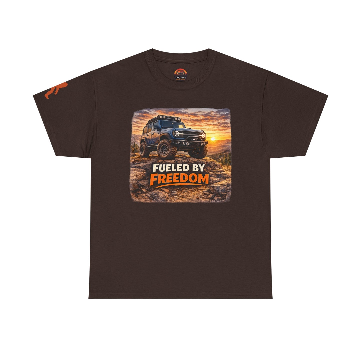 Bronco Apparel Fueled by Freedom Brown Tee Front